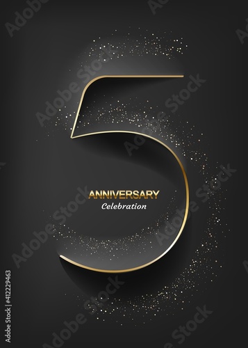 5 years golden anniversary logo celebration