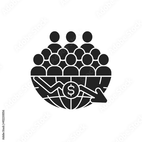 Economic decline line color icon. Sign for web page, mobile app