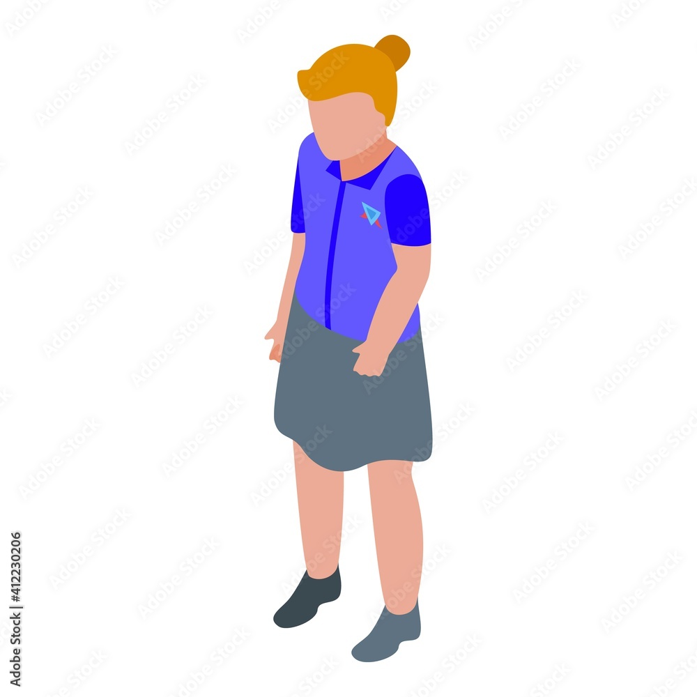 Blue shirt school uniform icon. Isometric of blue shirt school uniform vector icon for web design isolated on white background Blue shirt school uniform icon. Isometric of blue shirt school uniform vector icon for web design isolated on white background