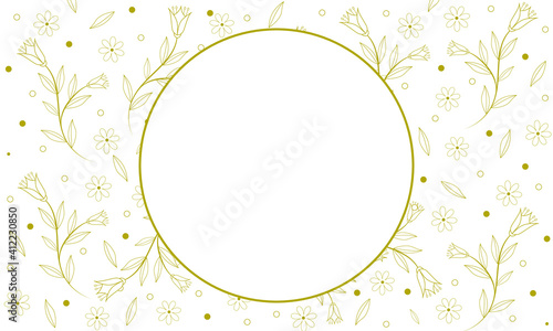 floral, flower, greeting, card, flowers, design, gold, frame, illustration, vector, decoration, spring holiday, invitation, thank you, note, spring, graphic, passover, passover jewish, jewish passover