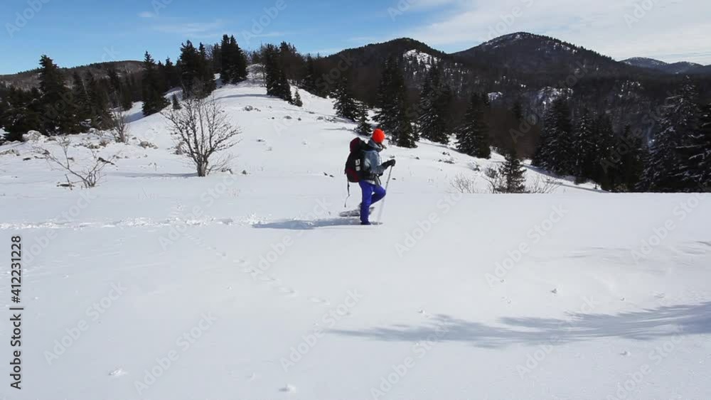 Winter hiking on Velebit mountain, Croatia Winter hiking on Velebit mountain, Croatia