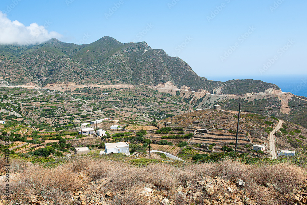Landschaft bei Spoa auf der Insel Karpathos, Dodekanes, Griechenland