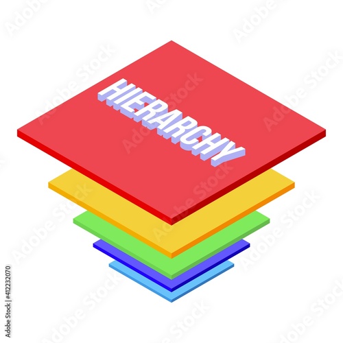 Slice hierarchy icon. Isometric of slice hierarchy vector icon for web design isolated on white background