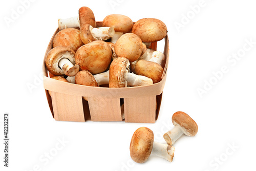 champignon mushrooms, isolated on white background