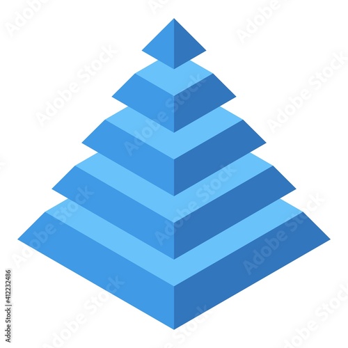 Pyramid hierarchy icon. Isometric of pyramid hierarchy vector icon for web design isolated on white background