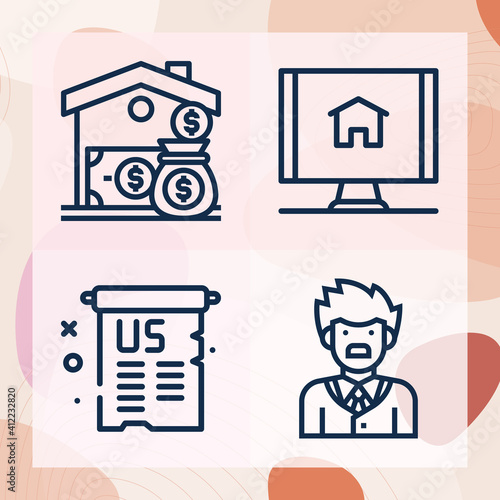 Simple set of fourth related lineal icons