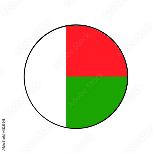 Free Download Madagascar vector flag circle icon for African concepts and themes. - GFXLoad