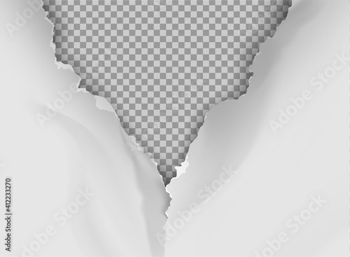 ragged Hole torn in ripped paper on background