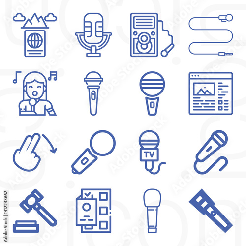 16 pack of valid  lineal web icons set