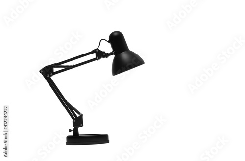 Obraz na płótnie single black desk lamp, on white background