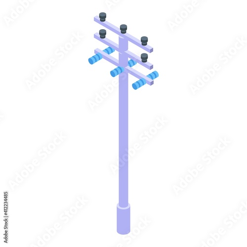 Electricity tower icon. Isometric of electricity tower vector icon for web design isolated on white background