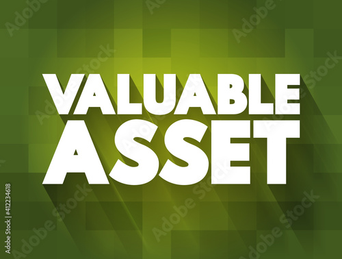 Valuable Asset text quote, concept background