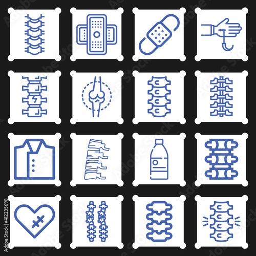 16 pack of spur  lineal web icons set