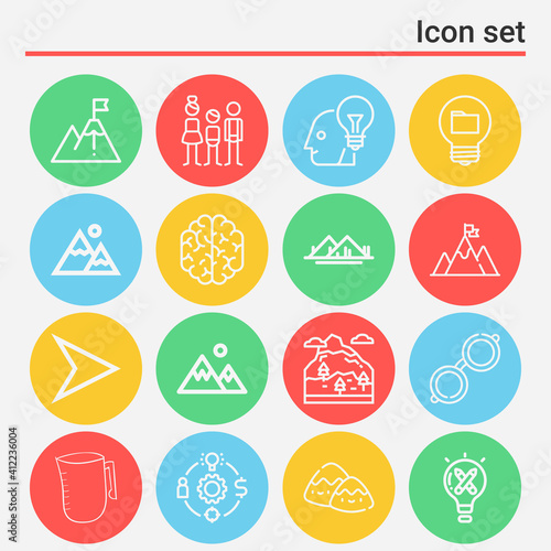 16 pack of inspiration  lineal web icons set