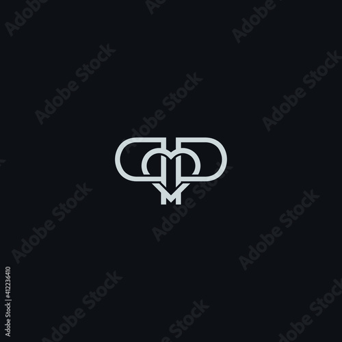 letter P or PP combination love logo vector illustration