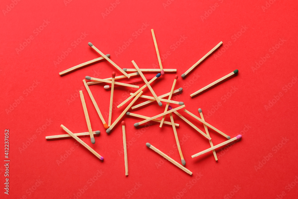 Many matches on color background Many matches on color background