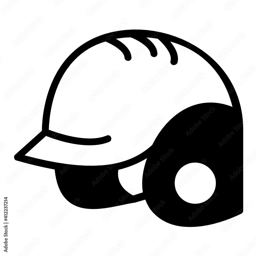 Head Protection Vector glyph Icon Design, Base ball Symbol on white background, bat and ball game Sign, Sports equipment Stock, Helmet Concept, Head Protection Vector glyph Icon Design, Base ball Symbol on white background, bat and ball game Sign, Sports equipment Stock, Helmet Concept,