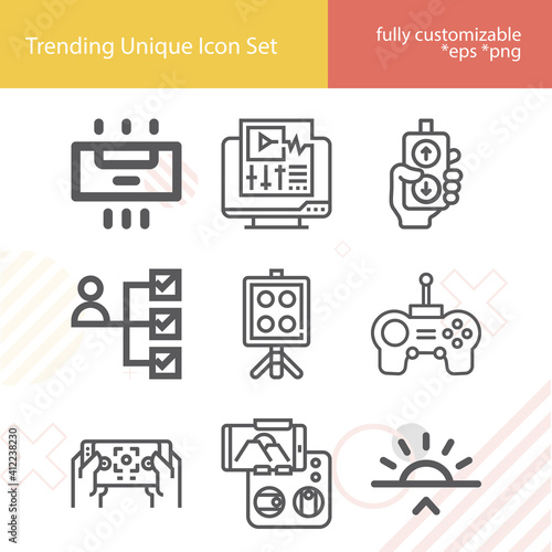 Simple set of experimentation related lineal icons.