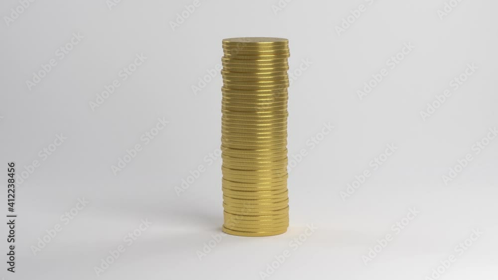 Coins falling on top of each other. A pillar of coins. Coins falling on top of each other. A pillar of coins.