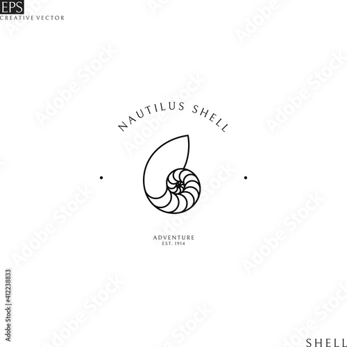 Nautilus shell. Logo template