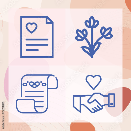 Simple set of marital status related lineal icons