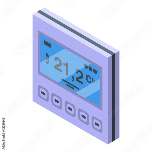 Home heating control icon. Isometric of home heating control vector icon for web design isolated on white background