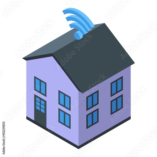 Smart house icon. Isometric of smart house vector icon for web design isolated on white background