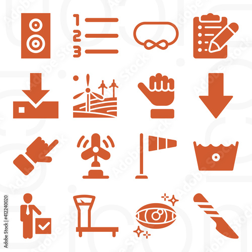 16 pack of be  filled web icons set