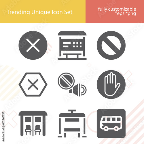 Simple set of terminate related filled icons.
