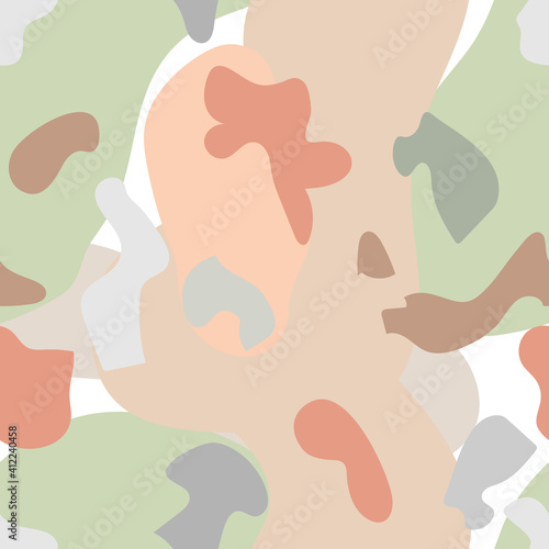 Abstract seamless pattern in modern simple style. Tropical nature inspired. D...