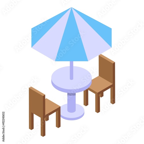 City terrace icon. Isometric of city terrace vector icon for web design isolated on white background