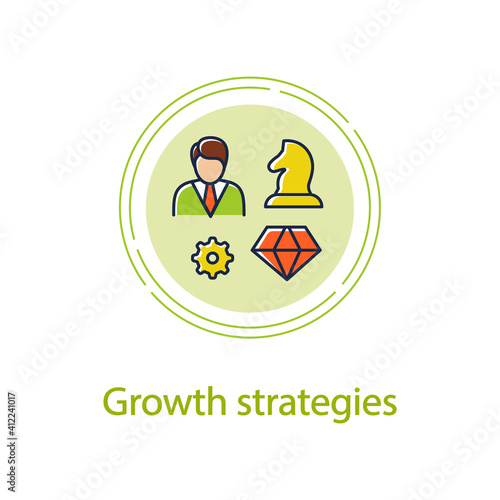 Personal growth strategies concept line icon. Personal growth concept. Self improvement strategies and self organization. Growth plan. Vector isolated conception metaphor illustration