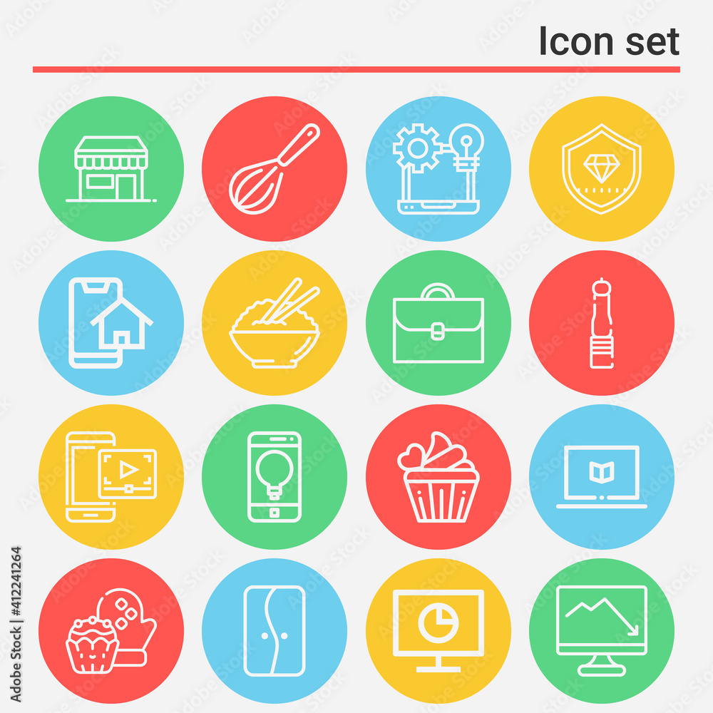 16 pack of guard lineal web icons set 16 pack of guard lineal web icons set