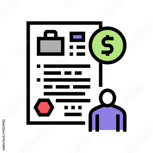 unemployment benefit allowance color icon vector. unemployment benefit allowance sign. isolated symbol illustration