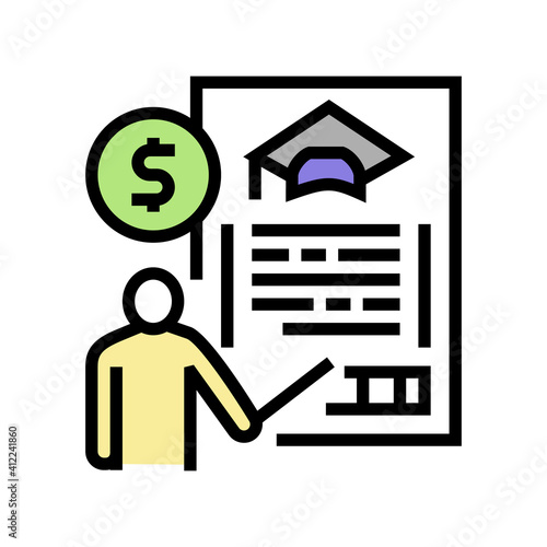 for education allowance color icon vector. for education allowance sign. isolated symbol illustration