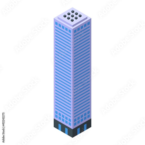 City skyscraper icon. Isometric of city skyscraper vector icon for web design isolated on white background