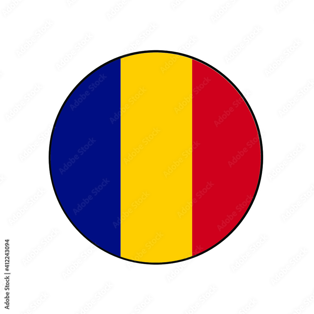 Chad vector flag circle icon for African concepts and themes. Chad vector flag circle icon for African concepts and themes.