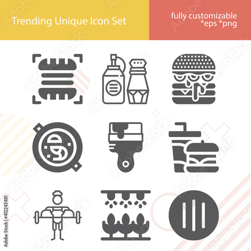 Simple set of grain related filled icons.