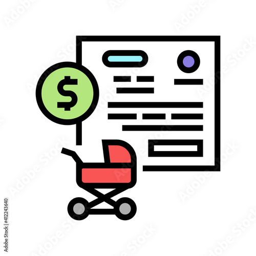 pregnancy allowance color icon vector. pregnancy allowance sign. isolated symbol illustration