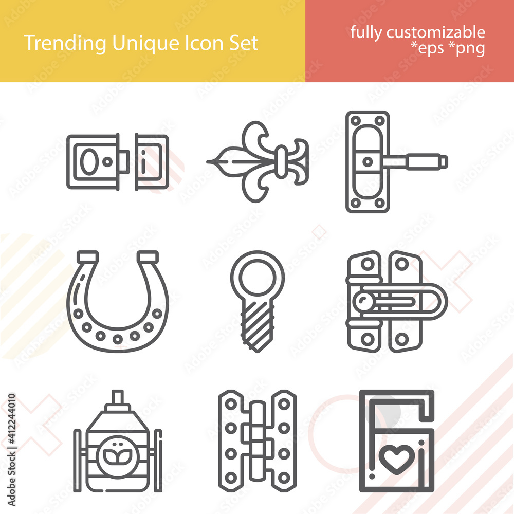 Simple set of condemn related lineal icons.