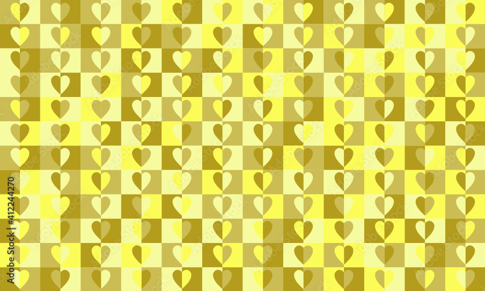 broken hearts vertical pattern background in yellow tones.