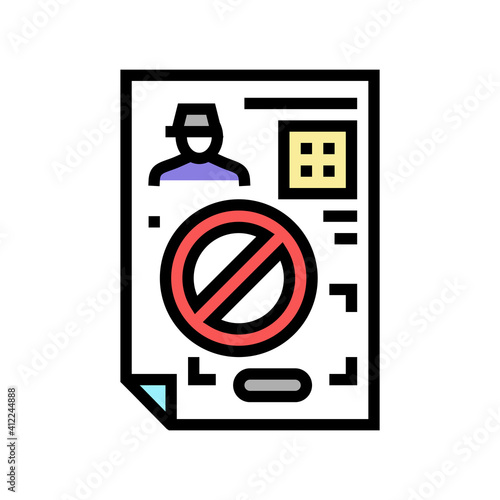 denial allowance color icon vector. denial allowance sign. isolated symbol illustration