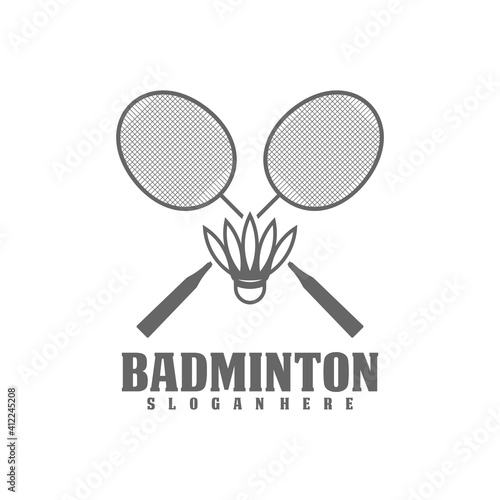 Professional Badminton Sports Team Championship Logo, Creative Badminton design concepts template, icon symbol