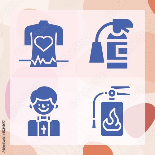 Simple set of passion related filled icons