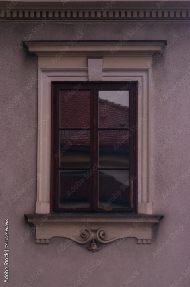 The window of an old house in slovenia