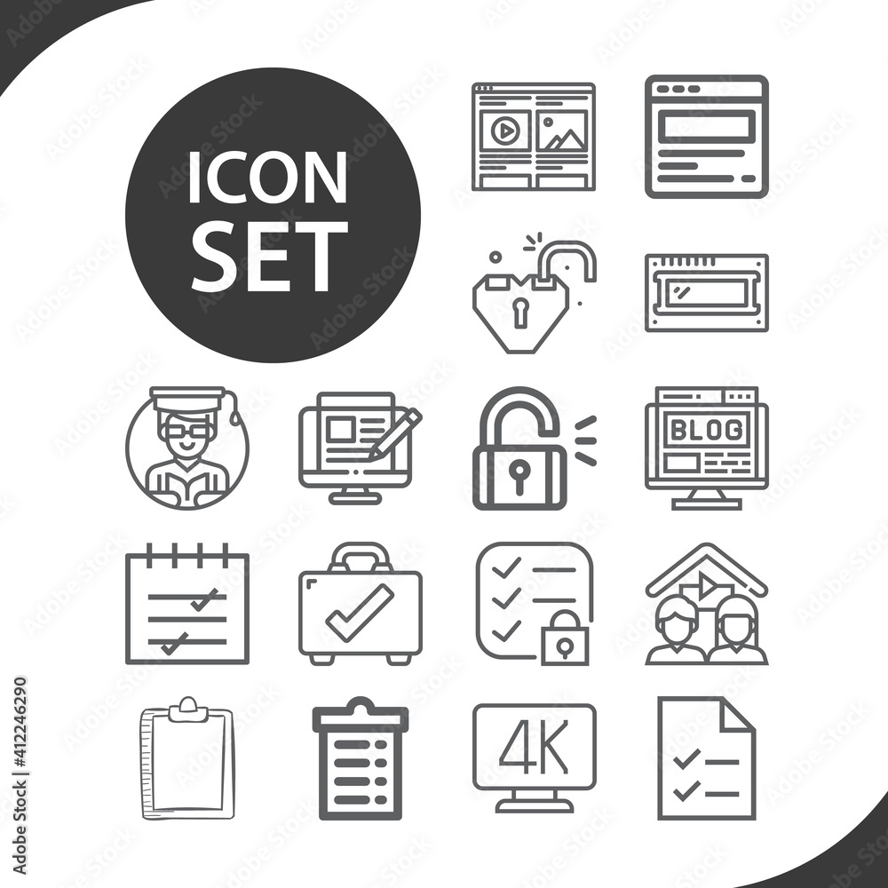 Simple set of examined related lineal icons. Simple set of examined related lineal icons.