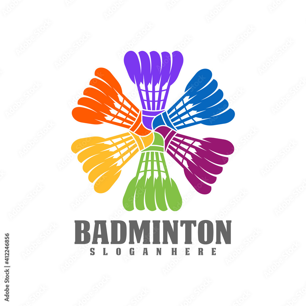 Fototapeta premium Professional Badminton Sports Team Championship Logo, Creative Badminton design concepts template, icon symbol
