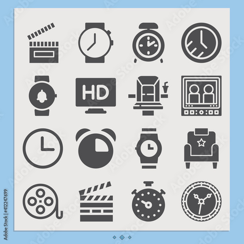 Simple set of movies related filled icons.