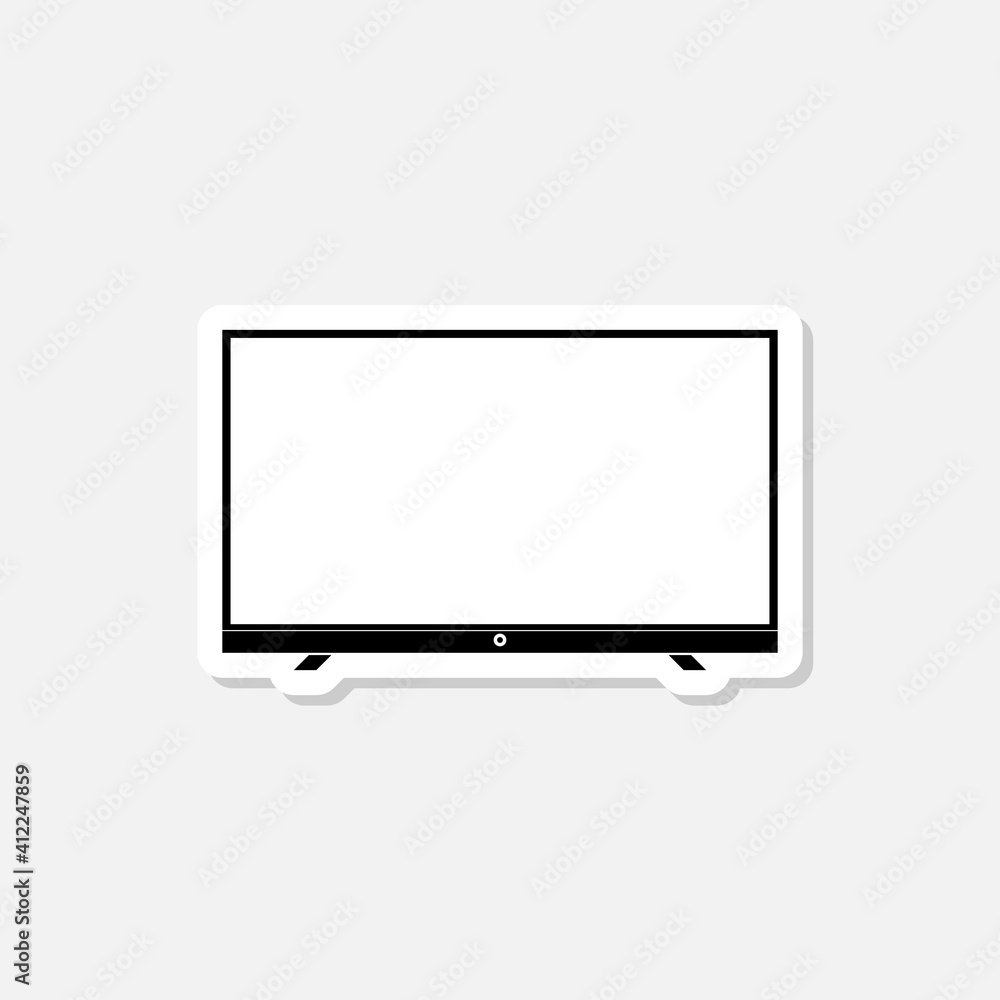 Modern Smart TV icon sticker on white background Modern Smart TV icon sticker on white background