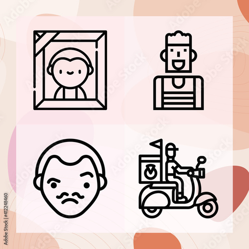 Simple set of hu beings related lineal icons